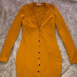 yellow bodycon dress